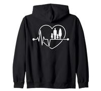 Family Heartbeat Dad Mom Daughters Fathers Mothers Day Zip Hoodie