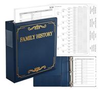 Family History Binder 3 Ring 50 Families Group Sheets 8th Generation Family Tree Chart 16 Genealogy Binder Dividers Burgundy Cover Genealogy Supplies with Pen Loop PVC Pocket for Families History