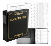 Family History Binder 3 Ring 60 Families Group Sheets 8th Generation 16 Sheets Genealogy Binder Dividers Family Tree Chart Genealogy Organizer Supplies with Pen Loop PVC Pocket for Families History