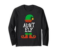Family I'm The Aunt Elf Christmas Matching Pajama Funny Long Sleeve T-Shirt