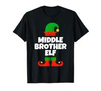 Family I'm The Middle Brother Elf Christmas Funny Pajama T-Shirt
