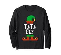 Family I'm The Tata Elf Christmas Matching Pajama Funny Long Sleeve T-Shirt