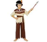 Family Indigenous Savage Costume Creative Halloween Cosplay Matching Outfit for Masquerade Party (A-Brown Boys, XL)