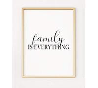 Family Is Everything Typography Black and White A4 Poster Print PO408