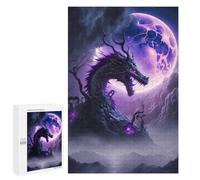 Family Jigsaw Puzzle, 1000 PCS, with Dragon Under The Moonlit Sky Artwork, A Rewarding Pastime for Dedicated Jigsaw Fans, for Puzzle Fans