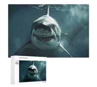 Family Jigsaw Puzzle, 1000 PCS, with Megalodon Shark Artwork, An Absorbing Project for Relaxed Weekends, for Quiet Evenings
