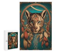 Family Jigsaw Puzzle, 1000 PCS, with Sacred Spirit Cats Mystical Artwork Artwork, Shared Puzzle Time for Family And Friends, for Cosy Nights Indoors