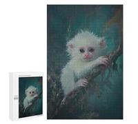 Family Jigsaw Puzzle, 1000 PCS, with White Monkey Portrait Artwork, An Absorbing Project for Relaxed Weekends, for Family Nights