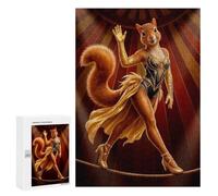 Family Jigsaw Puzzle, 300 PCS, with Circus Squirrel Tightrope Walker Artwork, An Absorbing Project for Relaxed Weekends, for Indoor Play