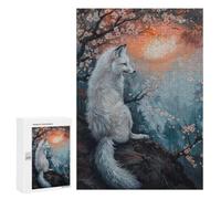 Family Jigsaw Puzzle, 300 PCS, with Fox Magical Fairy Tale Sun Artwork, An Absorbing Project for Relaxed Weekends, for Quiet Evenings