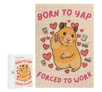 Family Jigsaw Puzzle, 300 PCS, with Hamster Born to Yap Forced to Work Artwork, An Absorbing Project for Relaxed Weekends, for Family Nights