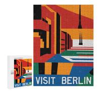 Family Jigsaw Puzzle, 500 PCS, with VISIT BERLIN Poster Artwork, A Rewarding Pastime for Dedicated Jigsaw Fans, for Family Fun