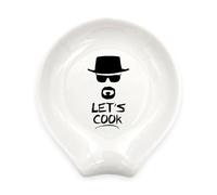 family Kitchen Funny Kitchen White Ceramic Spoon Rests, Let’s Cook Coffee Tea Spoon Rest Holder for Men, Friends, Chef New House Housewarming Gift