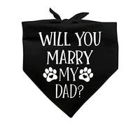 family Kitchen Funny Wedding Black Pet Dog Bandana Scarf, Will You Marry My Dad Dog Engagement Announcement Dog Bandana Wedding Photo Prop Pet Accessories for Dog Lovers Owner Gift
