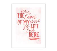 Family Loves of My Life Red Canvas Wall Art Print