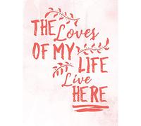 Family Loves of My Life Red Large Canvas Wall Art Print