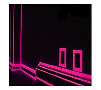 Family Luminous Strip Wall Sticker 2x300cm Removable Mural Decals Vinyl Art Room Decor DIY Fluorescent Floor Car Sticker Glow in The Dark Tape Self Adhesive Wallpaper for Stairs Stage (Hot Pink)