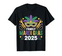 Family Mardi Gras 2025 Mask Festive Trip Orleans Carnival T-Shirt