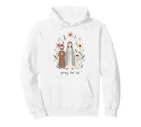 Family Mary Joseph Child Jesus Pray For Us Catholic Pullover Hoodie