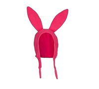 Family Matching Bob's Burgers Louise Pink Bunny Ears HatHalloween Cosplay Rabbit Long Ears Cap (Pink, M (Adults))