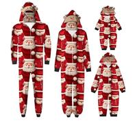 Family Matching Christmas Onesies Xmas Christmas Pajamas Jumpsuit Reindeer Printed Holiday Pjs One Piece Hooded Pyjamas Zip up Xmas Nightwear Sleepwear for Womens Mens Boys Girls Babies
