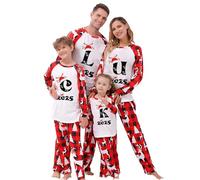 Family Matching Christmas Pajamas Set A-Z Letter Printed Christmas Pjs Family Set Xmas Matching Pyjama Sets for Women Men Kids Baby Fun Couple Matching Pjs Sets Xmas Sleepwear Nightwear