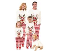 Family Matching Christmas Pajamas White Style Pajamas Set Matching Sets Christmas PJs (Kid, PJS 15, 12 Years)