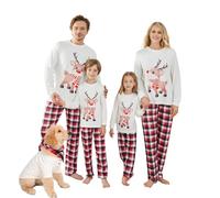 Family Matching Christmas Pajamas White Style Pajamas Set Matching Sets Christmas PJs (Mama, PJS 6, M)