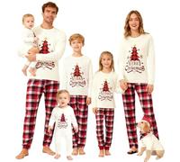 Family Matching Christmas Pajamas White Style Pajamas Set Matching Sets Christmas PJs (Papa, PJS 26, 3XL)