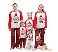 Family Matching Christmas Pajamas White Style Pajamas Set Matching Sets Christmas PJs (Women, PJS 16, M)