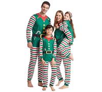 Family Matching Christmas Pajamas Xmas Couple Kids Matching PJs Set Christmas Pyjamas Hoilday Long Sleeve Sleepwear Loungerwear