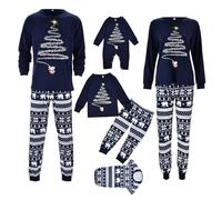 Family Matching Christmas Pyjamas Set Matching Family Pajamas Sets Xmas Pjs Sleepwear Christmas PJ's with Deer Letter and Plaid Santa Claus Printed Holiday Long Sleeve Loungewear IL03