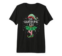 Family Matching Group Men Funny The Handsome Elf Christmas Premium T-Shirt