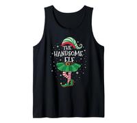 Family Matching Group Men Funny The Handsome Elf Christmas Tank Top