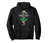 Family Matching Group Men Funny The Tired Dad Elf Christmas Pullover Hoodie