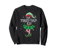 Family Matching Group Men Funny The Tired Dad Elf Christmas Sweatshirt