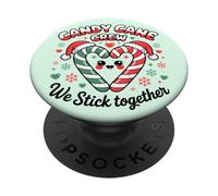 Family Matching Pajama Candy Cane Crew We Stick Together PopSockets Adhesive PopGrip