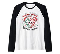 Family Matching Pajama Candy Cane Crew We Stick Together Raglan Baseball Tee