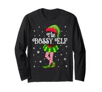 Family Matching Women Girls I'm The Bossy Elf Christmas Long Sleeve T-Shirt