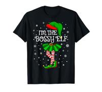 Family Matching Women Girls I'm The Bossy Elf Christmas T-Shirt