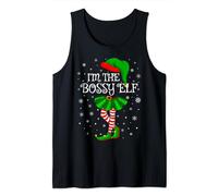 Family Matching Women Girls I'm The Bossy Elf Christmas Tank Top