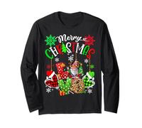 Family Merry Christmas Plaid Pajama Hanging Cute Gnome Lover Long Sleeve T-Shirt