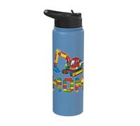 Family Mom Master Builder Building Bricks Blocks Excavator Stainless Steel Insulated Water Bottle