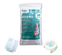 Family Nation, 36 Replacement Portable Travel Potty for Children, Universal and Super Absorbent Disposable Bags, Also Suitable for Potette Plus, Anti-Odor and 100% Biodegradable, 45.5 x 29.5 cm