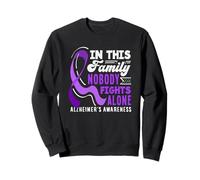 Family Nobody Fights Alone Alzheimer's Support Squad Sweatshirt