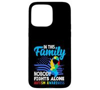 Family Nobody Fights Alone Autism Awareness Puzzle Piece Case for iPhone 15 Pro Max