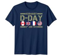 Family Normandy D-Day T-Shirt Tee 1944 World War II Military History Outfit #DD - 2XL Navy