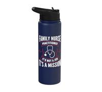Family Nurse Practitioner It's A Mission FNP Nursing Apparel Stainless Steel Insulated Water Bottle