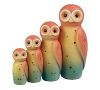 Family Of 4 Owls Handcrafted Resin Bookcase Windowsill Home Dеcor Ornament