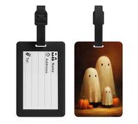 Family of Cute Ghosts and Pumpkins Luggage Tags Bag Travel Tag